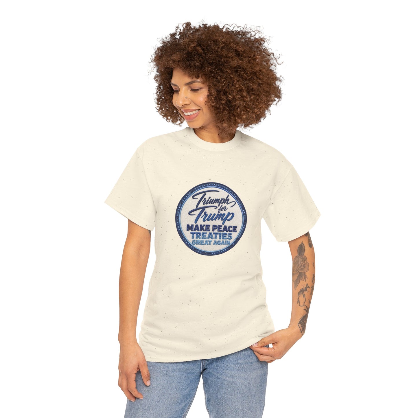 "Make Peace Treaties Great Again" Embroidery Badge Pattern T-Shirt - MADE TO ORDER ✨ CUSTOMIZABLE WITHIN REASON
