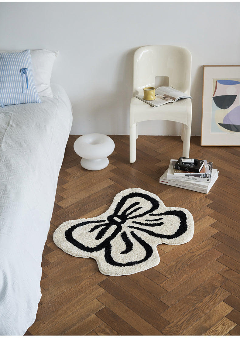 Black n White Bowknot Carpet-6