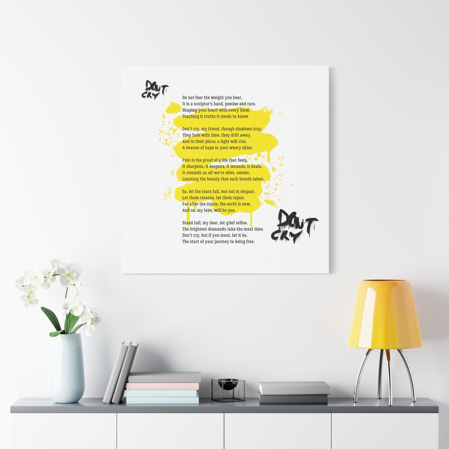 Inspirational Canvas Wall Art, Motivational Decor, Positive Quote, Home Office Wall Hanging, Unique Gift Idea, Modern Art Print