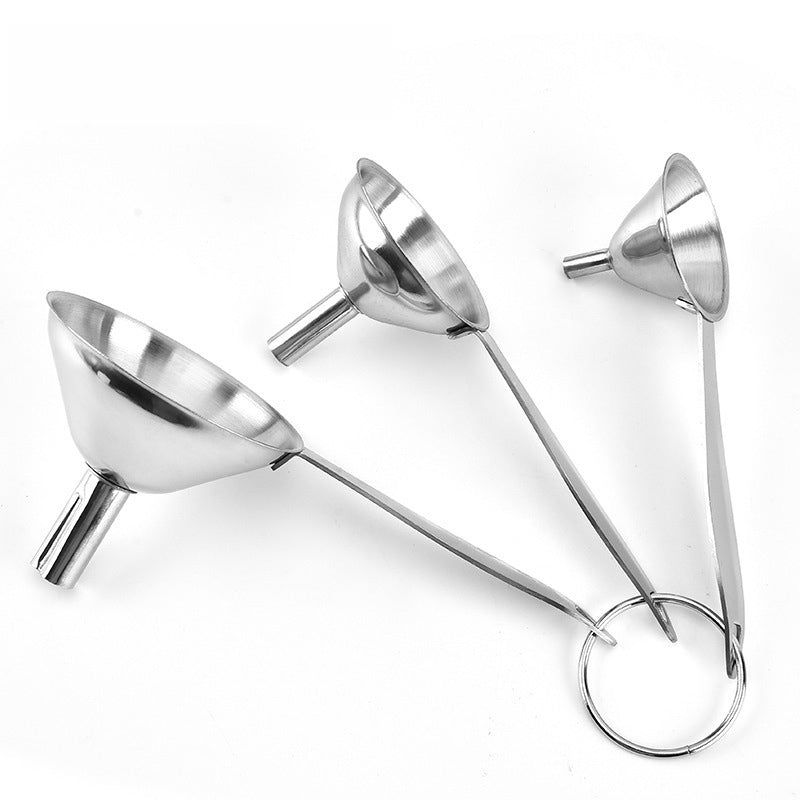 Oil Funnel Stainless Steel Funnel Three-Piece Mini Small Funnel Household Oil Leak Multi-Function Wine Leak