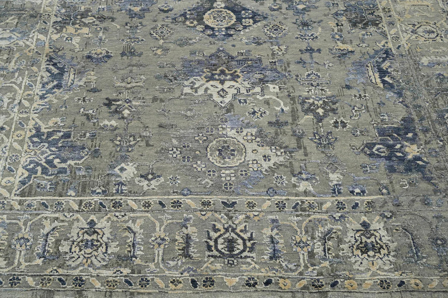 LoomBloom 6x9 Gray Wool Traditional Turkish Oushak Hand Knotted Oriental Area Rug-4