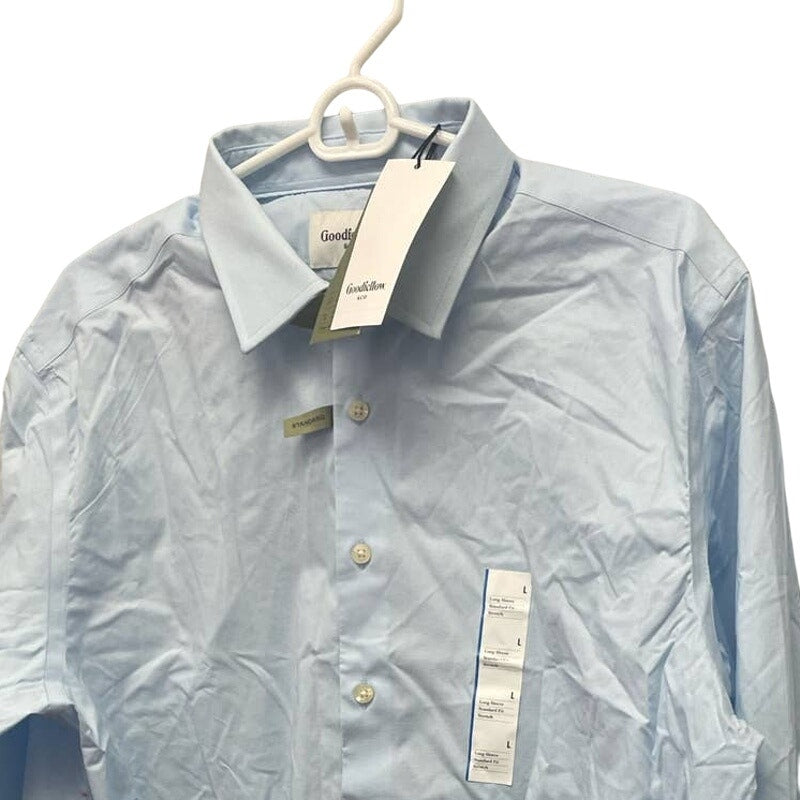 New NWT Mens Large 16-16.5 Collar Long Sleeve Button Up Standard Fit Dress Shirt