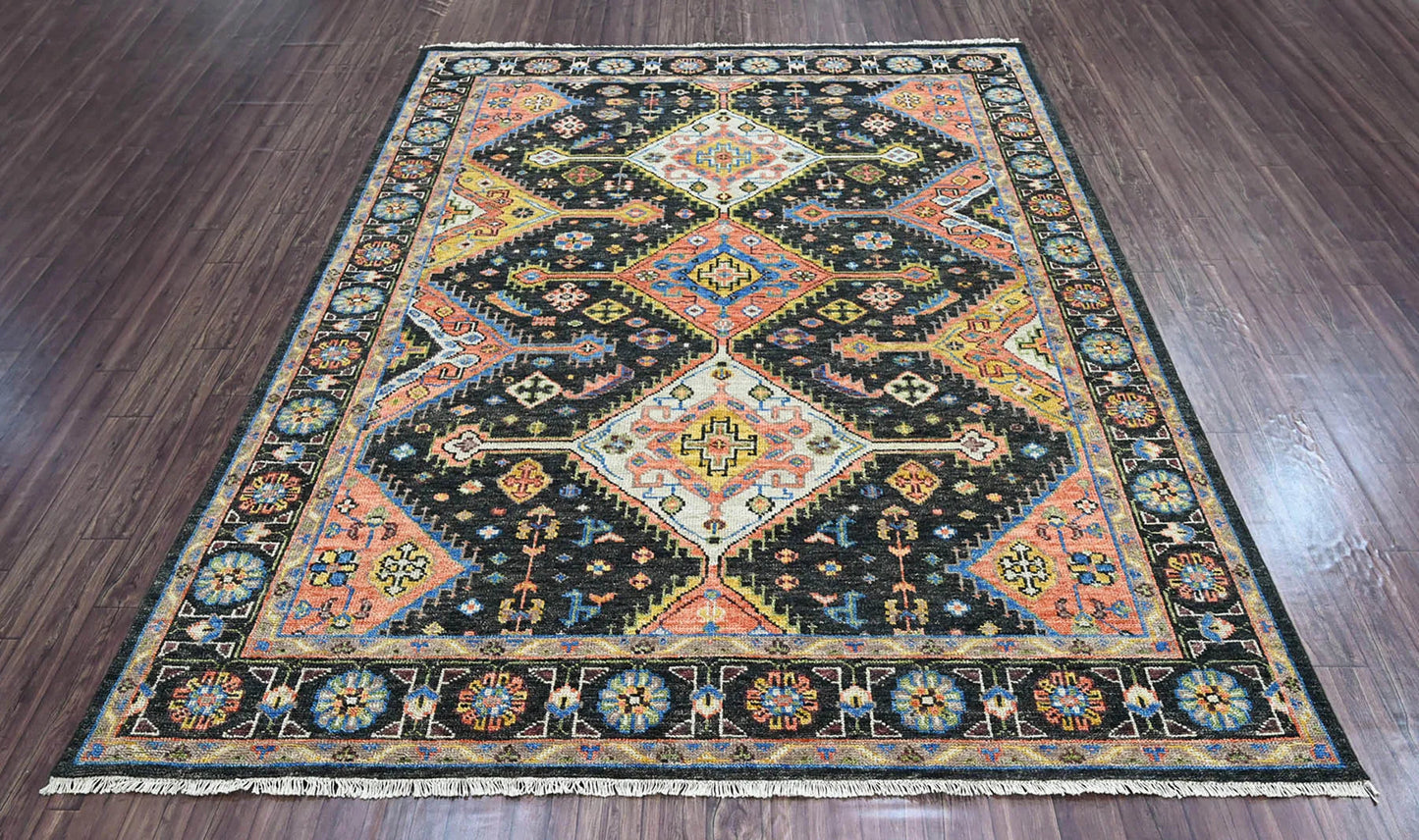 9x12 LoomBloom Charcoal Hand Knotted 100% Wool Turkish Oushak Arts & Crafts Oriental Area Rug-2
