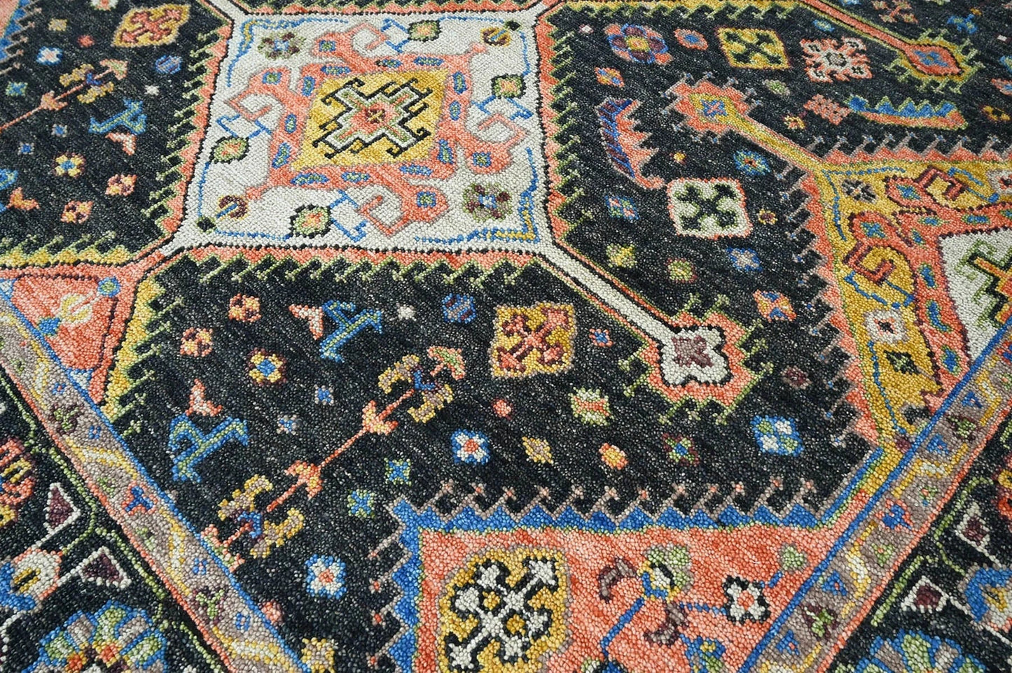 9x12 LoomBloom Charcoal Hand Knotted 100% Wool Turkish Oushak Arts & Crafts Oriental Area Rug-4