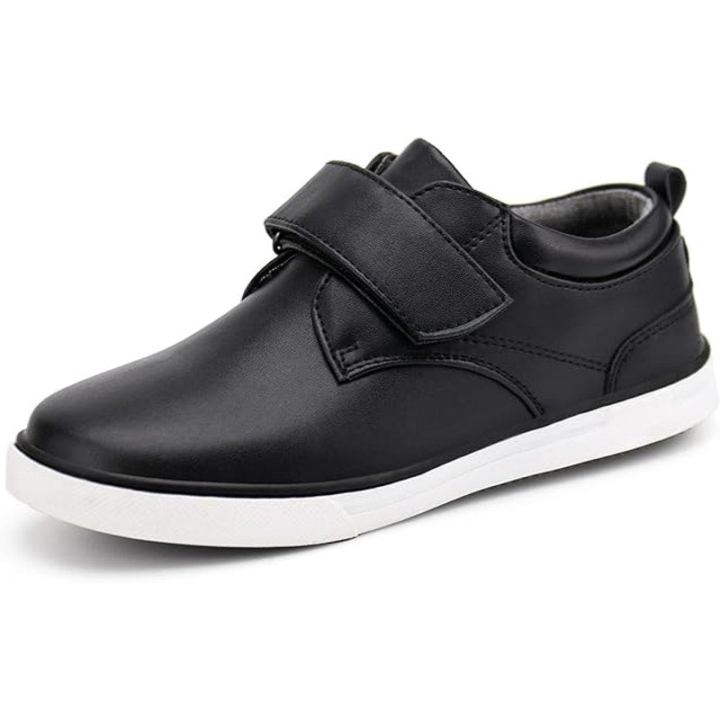 Firelli Boys Size 5 Black Loafers Hook & Loop Closure Round Toe Oxford Shoes