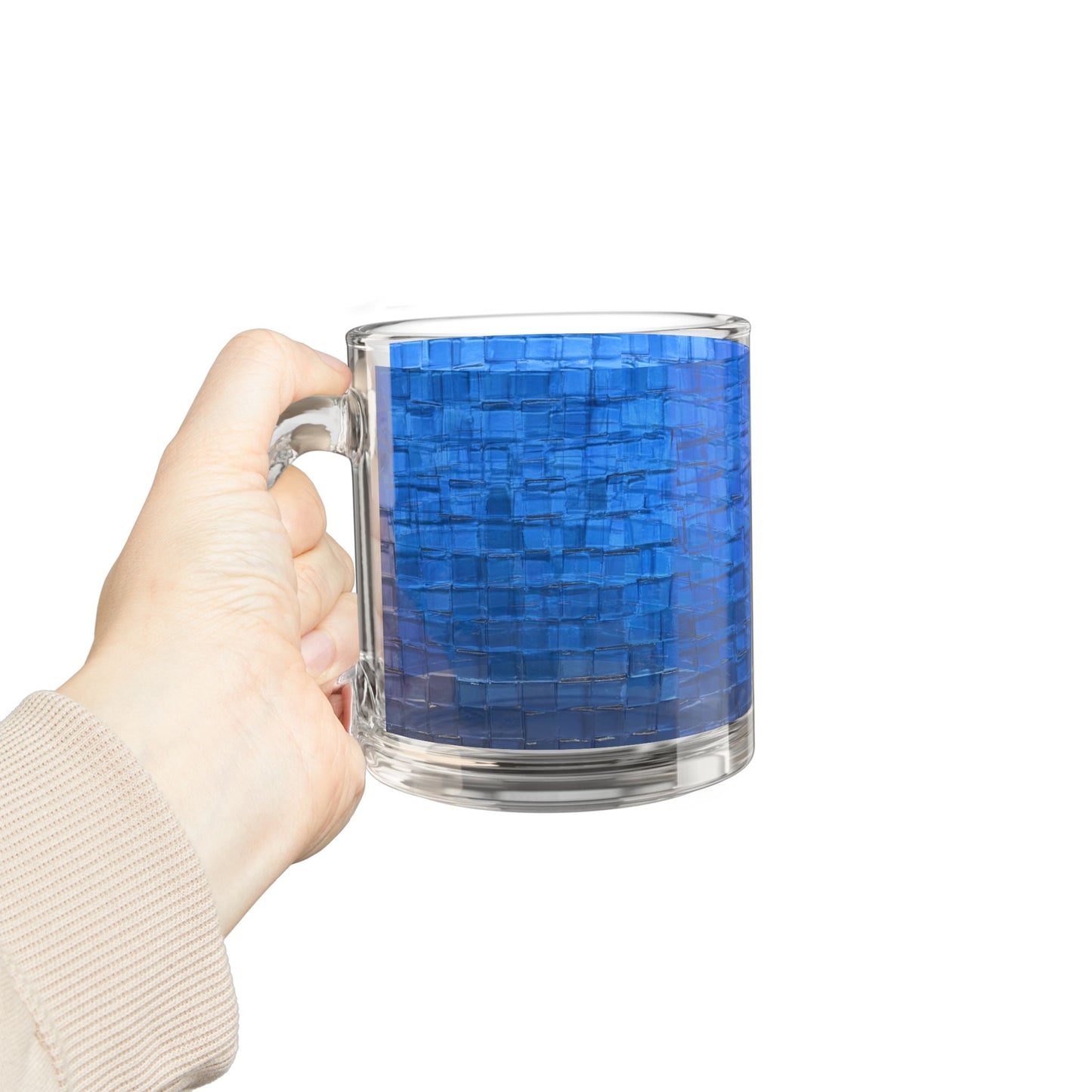 Blue Mosaic Glass Mug 10oz Glass Mug
