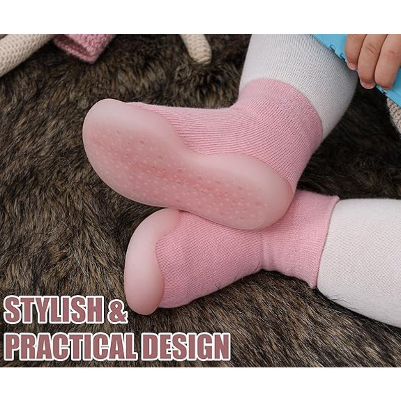Dookeh Toddler Girls Size 5 Pink Sneakers Non Slip Soft Sole Sock Shoes