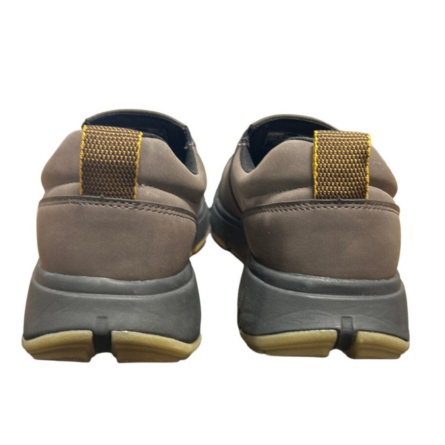 Gerry Mens Size 10.5 Brown Faux Leather Slide On Moc II Comfort Sneakers Shoes