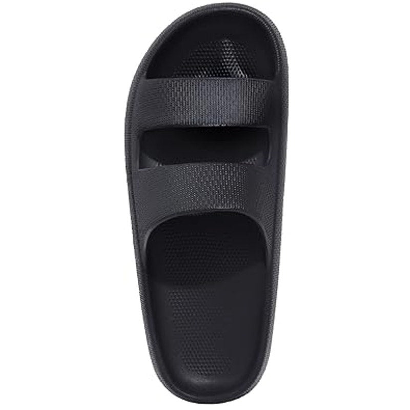 Shevalues Womens 7 Black Orthopedic Slide Sandal Arch Support Open Toe Shoes