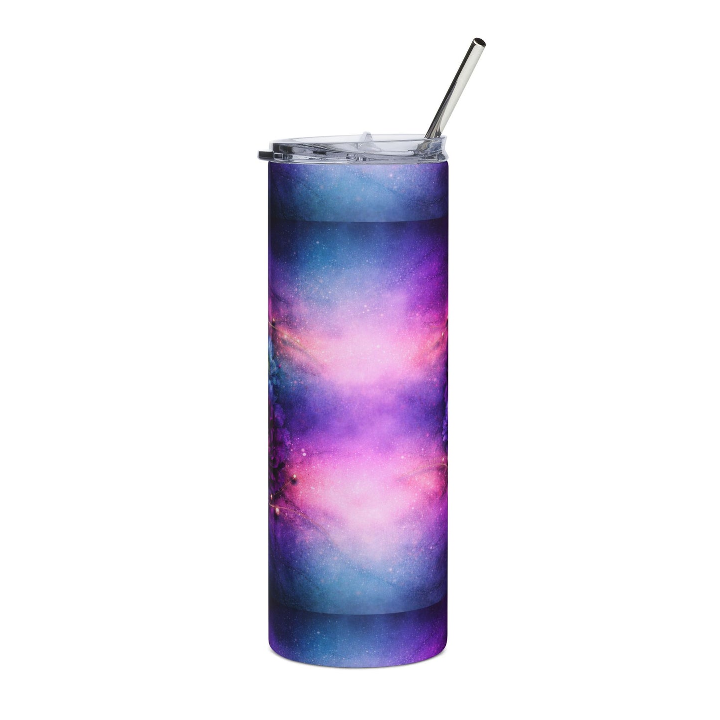 Galaxy Rose Stainless Steel Tumbler — 20oz Cosmic Floral Insulated Travel Cup