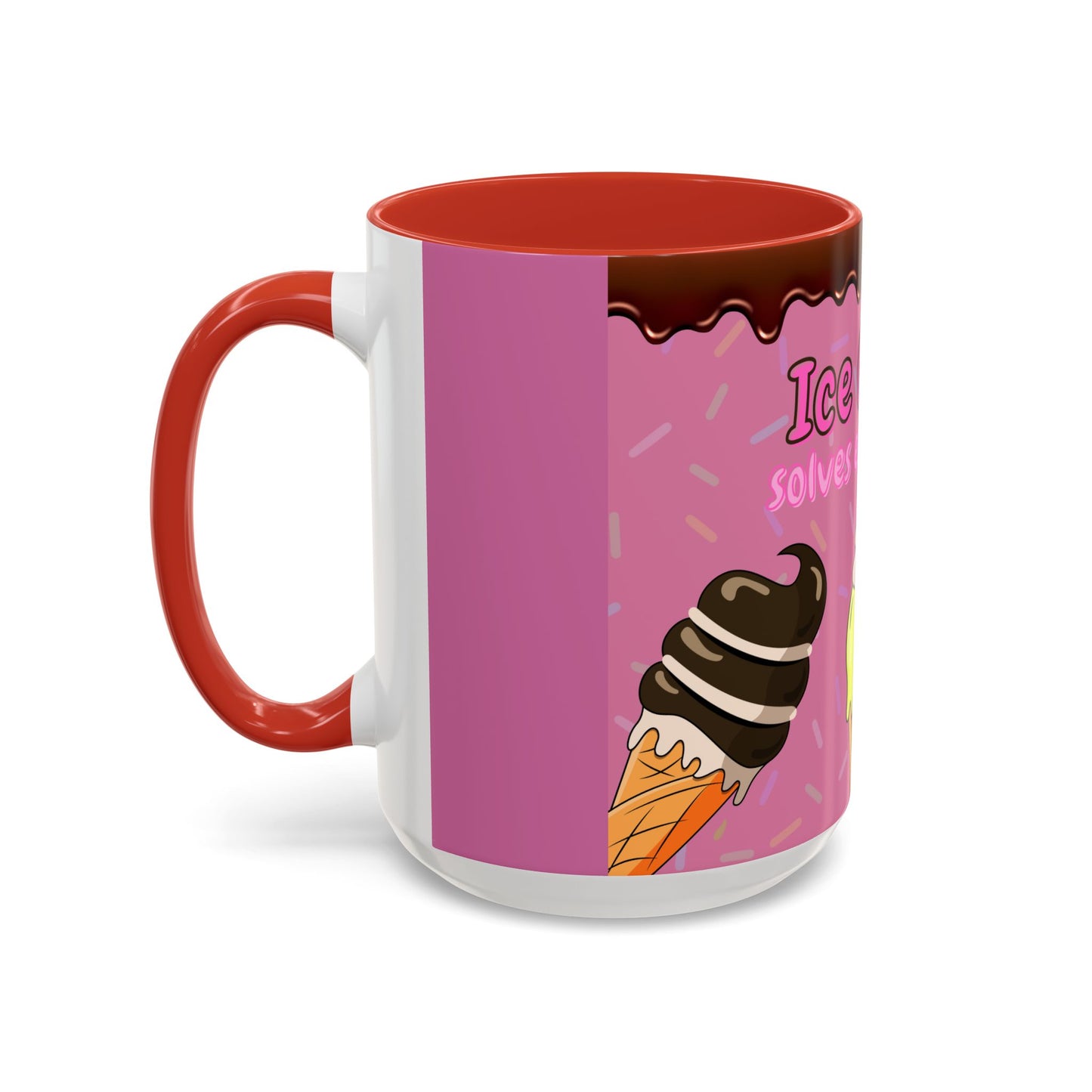 Ice Cream Solves Everything Coffee Mug - Fun Beverage Cup for Ice Cream Lovers, Gift for Holidays, Birthday, Summer