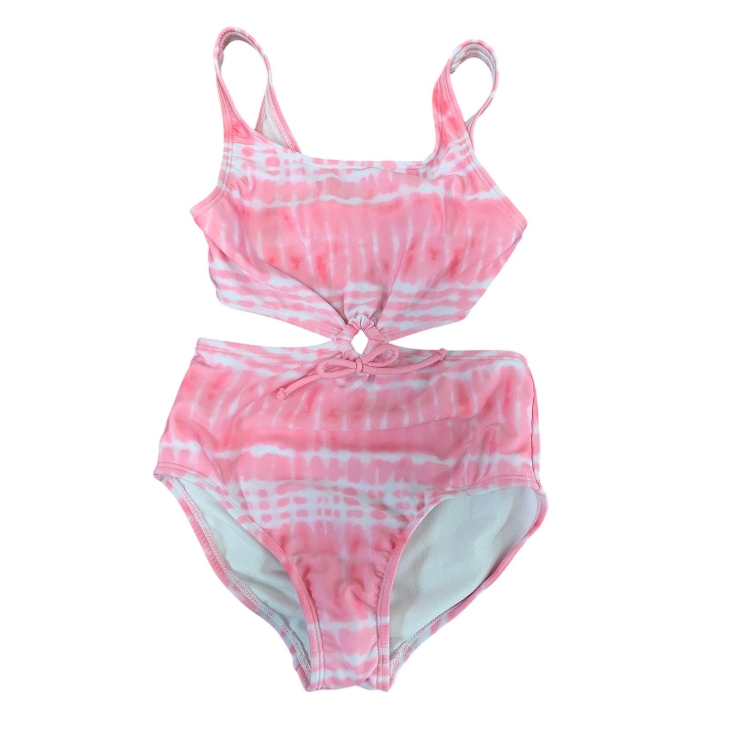New Art Class Girls XS (4/5) Pink Tie Dye Front Keyhole 1PC Swim Swimsuit