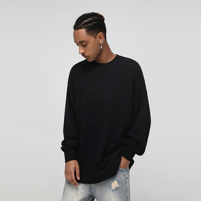 Men's Cotton Base Base Small Neckline Long Sleeve Shirt