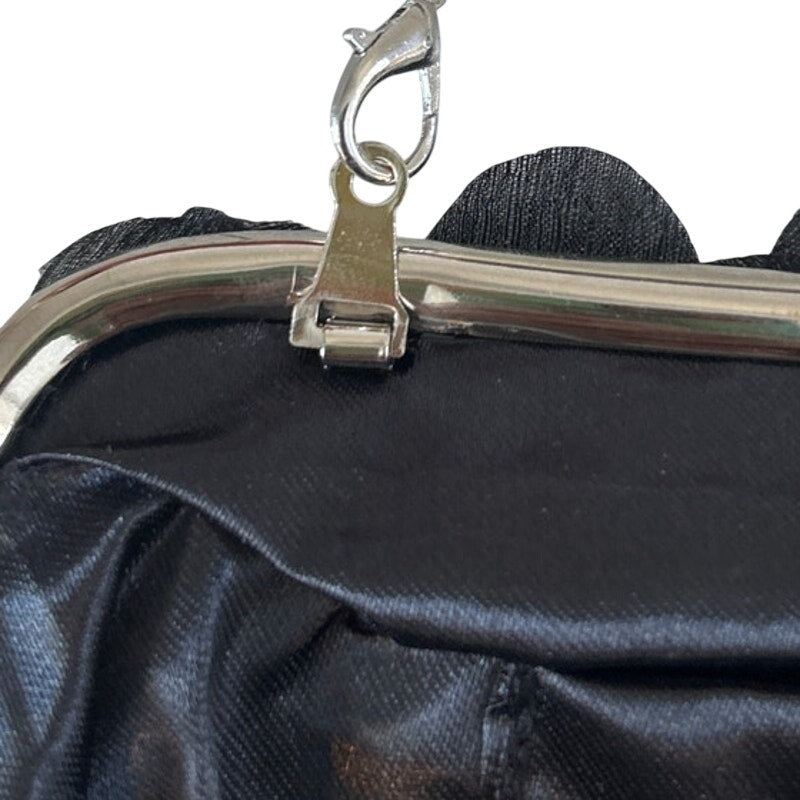 New Jambhala Black Flower Petal Clutch Bag with Detachable Shoulder Chains