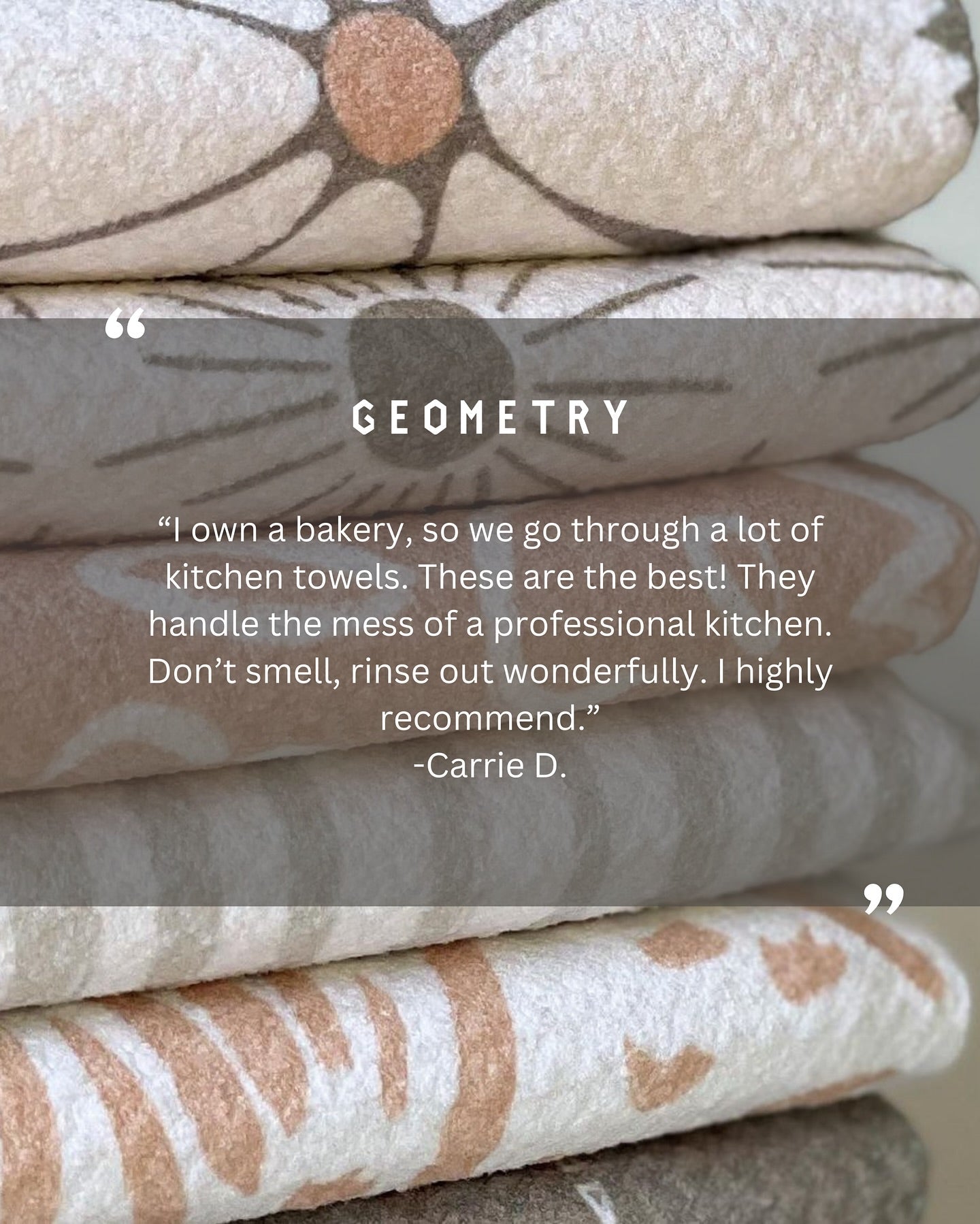 Snowy Days Blue Geometry Tea Towel