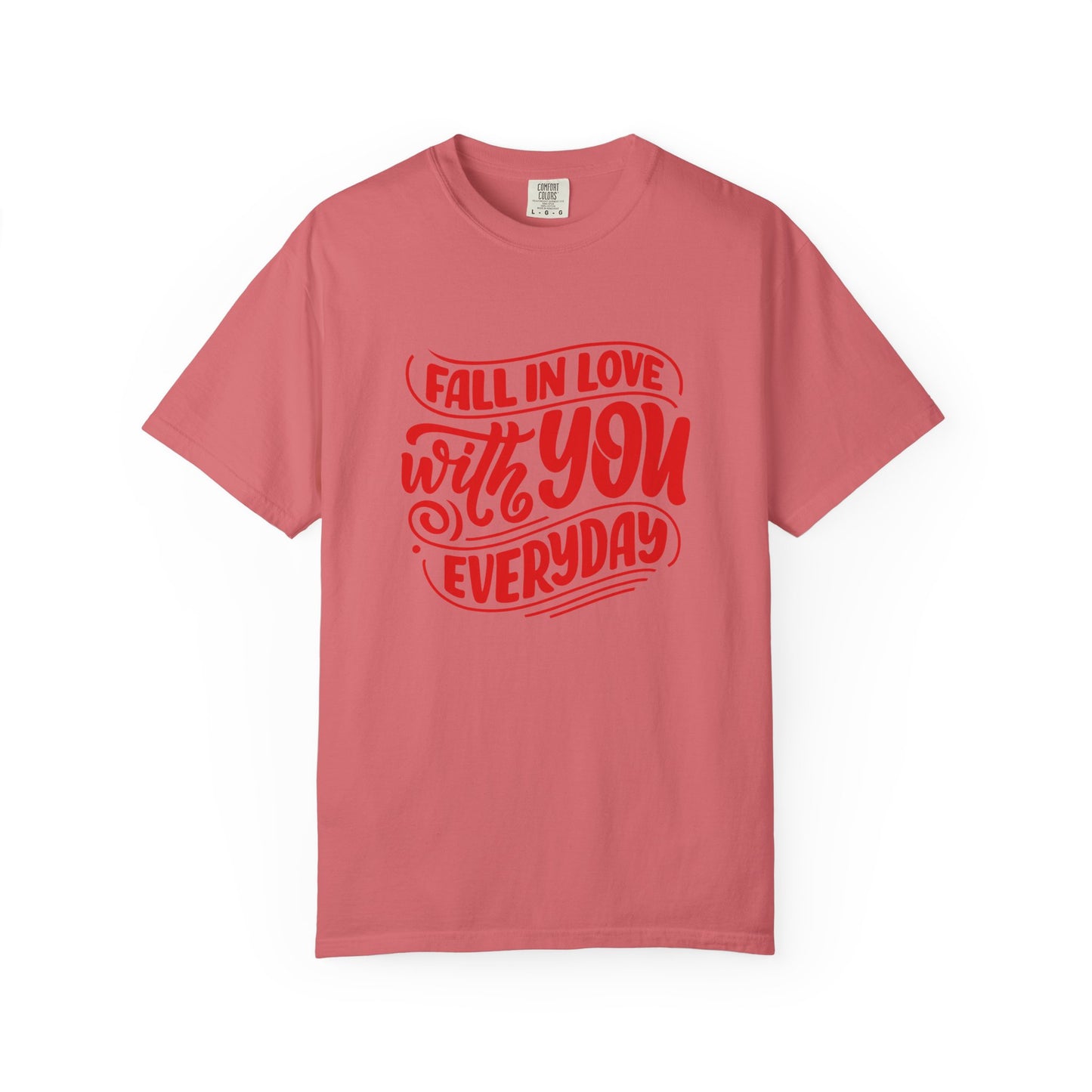 Fall in Love with YOU Quote T-shirt for Couples, Valentine's Day, Gifts for Him/Her, Casual Everyday Wear, Comfortable Unisex Tee