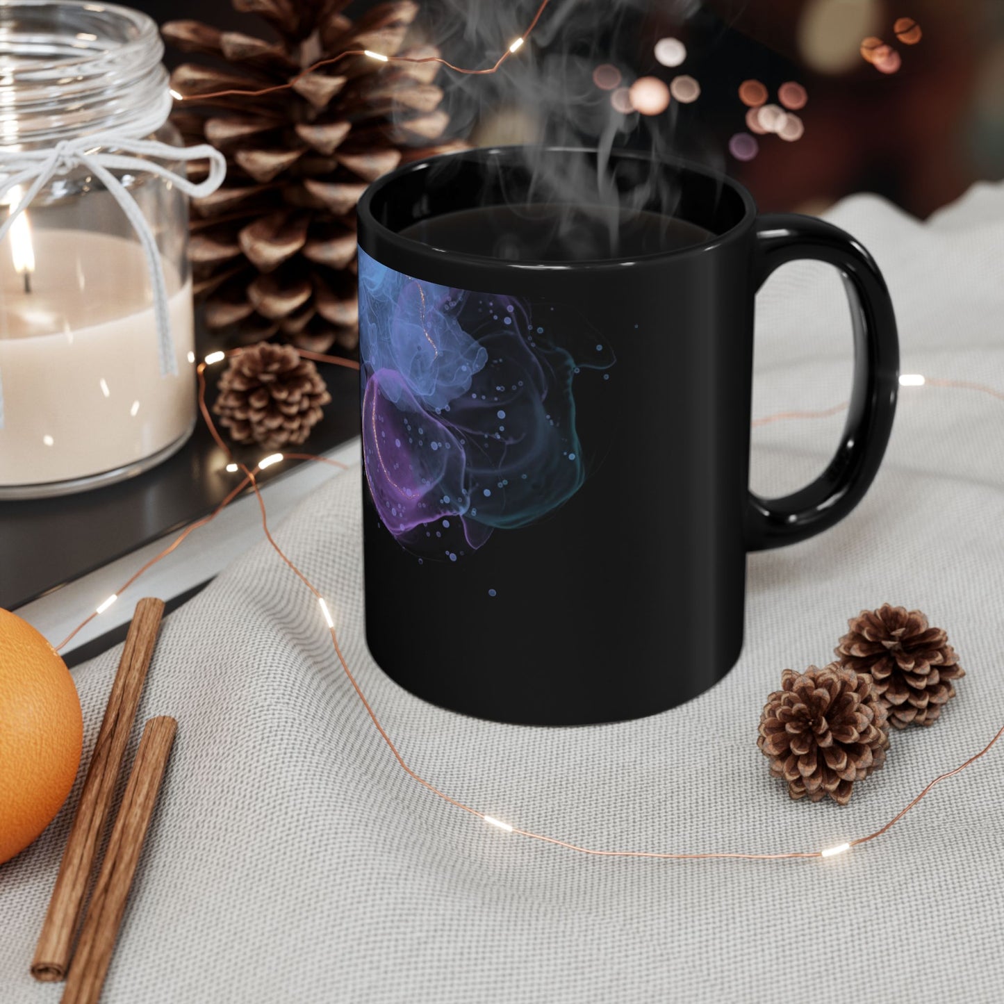 Cosmic Smoke Mug, Mystical Black Coffee Cup, Nebula Design, Gifts for Space Lovers, Unique Home Decor, Birthday Present