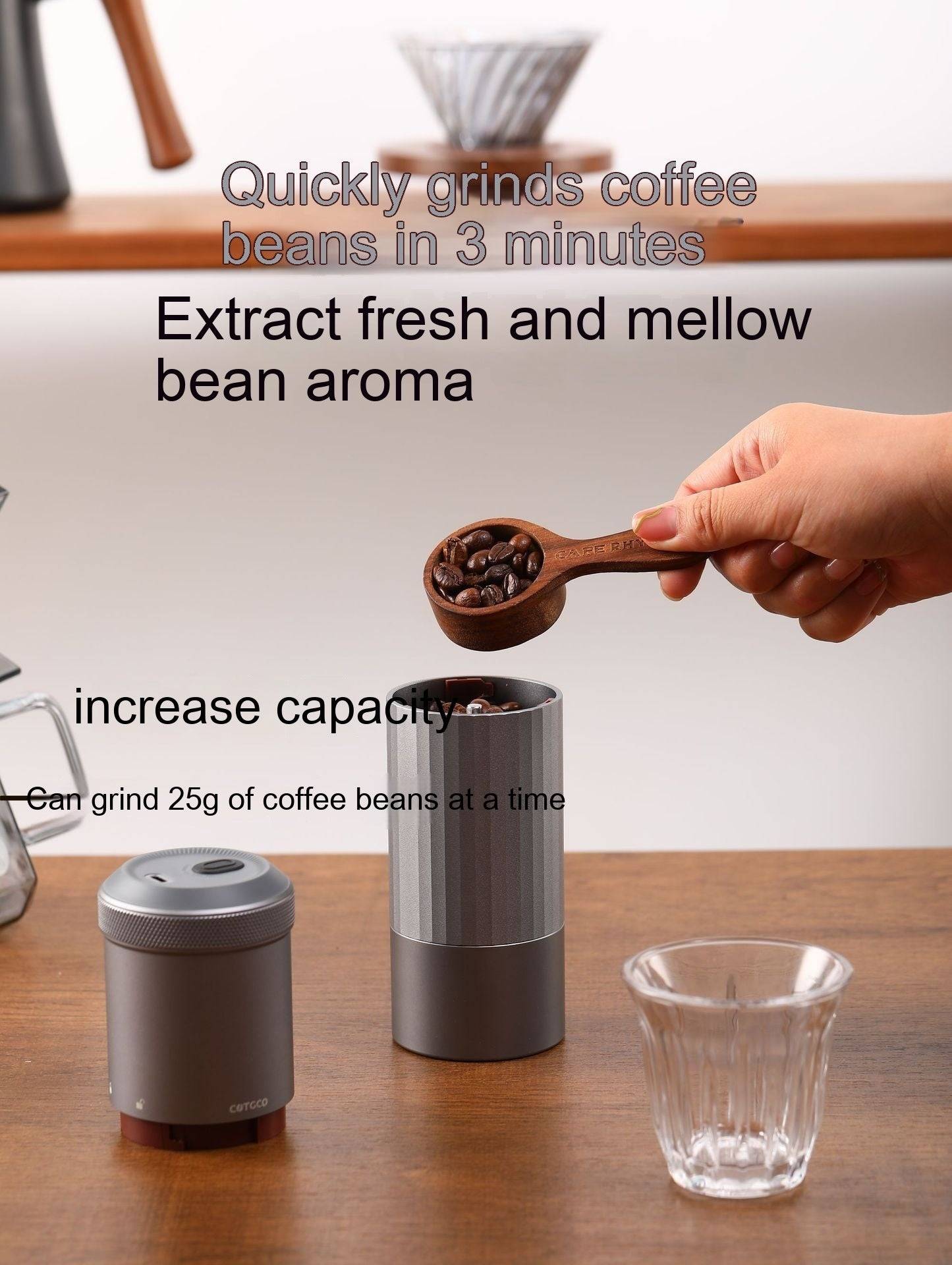 Portable Electric Coffee Grinder – USB Rechargeable & Wireless-1
