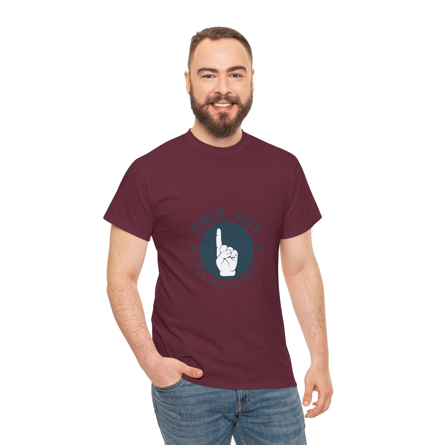 This Guy Has Just Retired Retirement Celebration Unisex Heavy Cotton Tee | Funny Gift for Retirees, Casual Wear, Retirement Party, Humor Shirt, Comfy Gift Idea