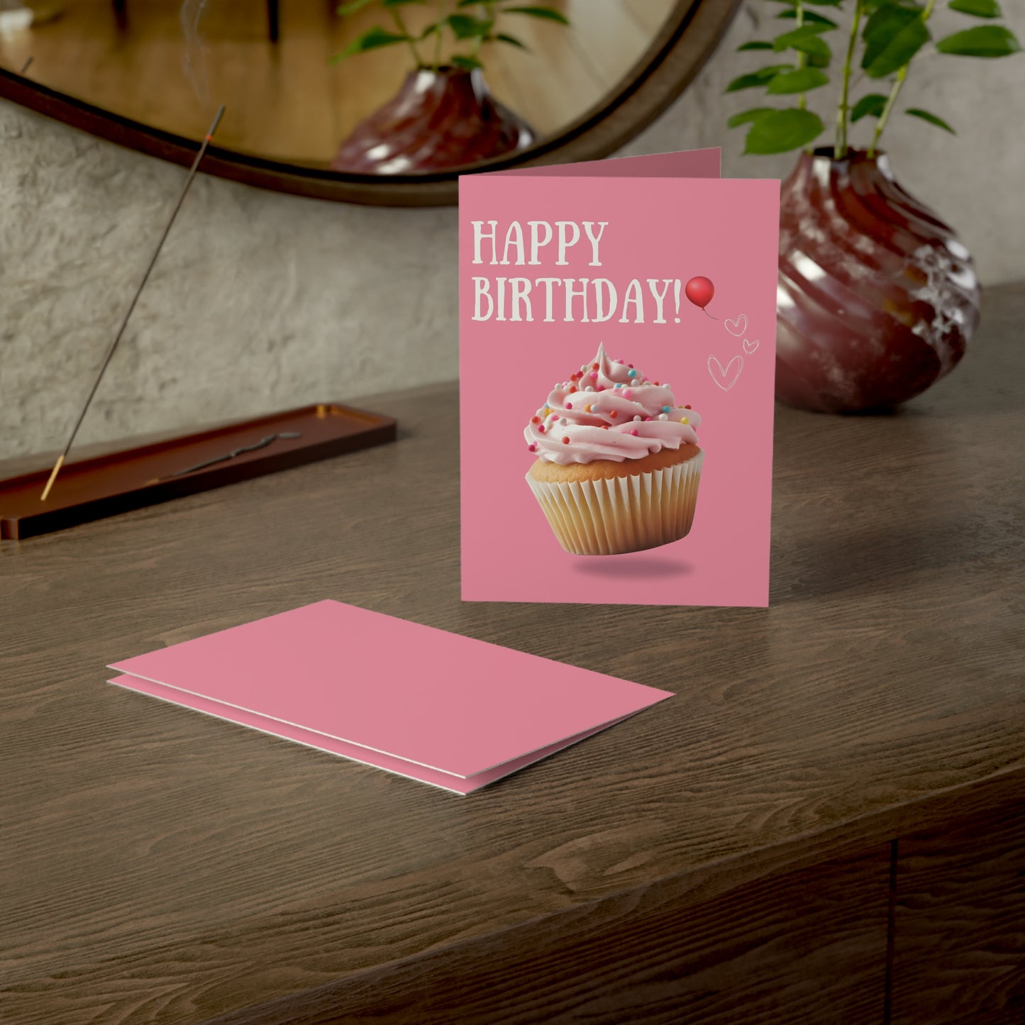 Happy Birthday Cupcake Greeting Cards - Festive Celebration Cards for Parties, Love Notes, Birthday Wishes, Stationery Set