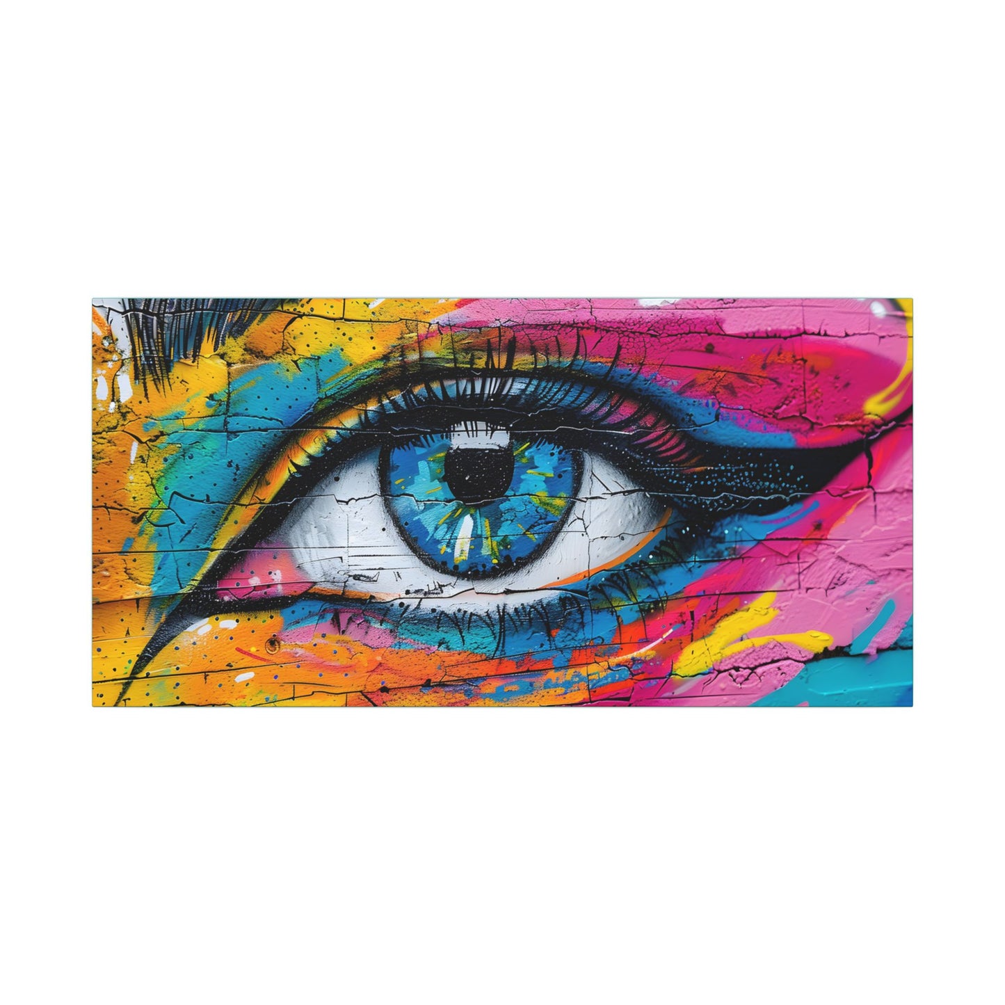 Colorful Eye Street Art Matte Canvas Print