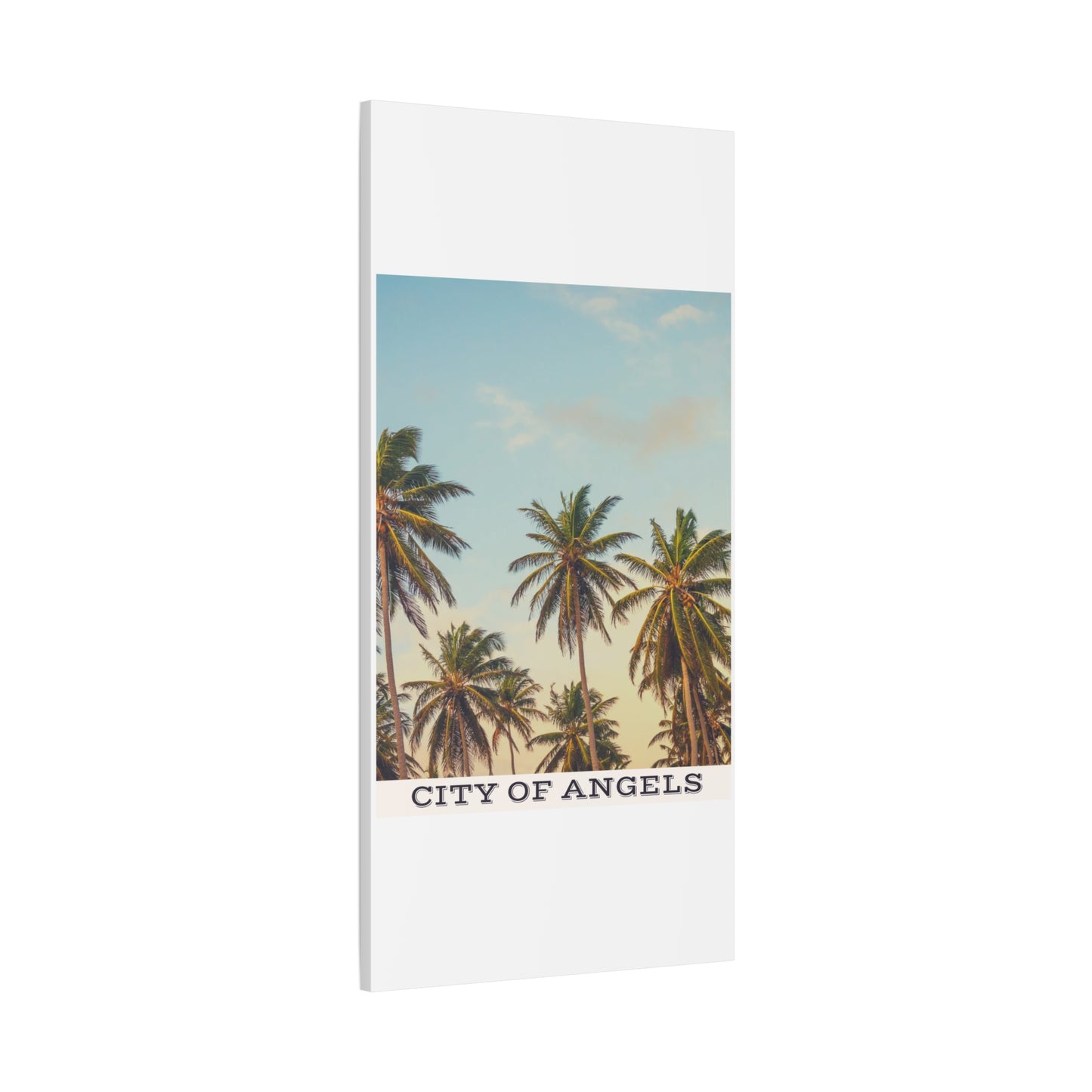 Tropical Palm Tree Canvas Print, City of Angeles Tropical Wall Art, Los Angeles Beach Decor, California Nature Photography, Home Decoration, Gift for Beach Lovers