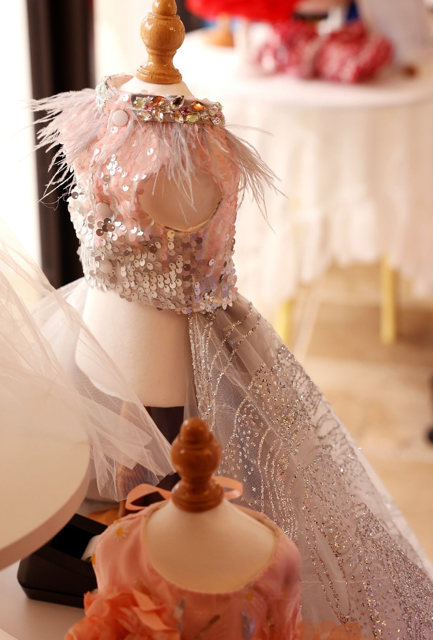 Dog Sequin Princess Queen Gown