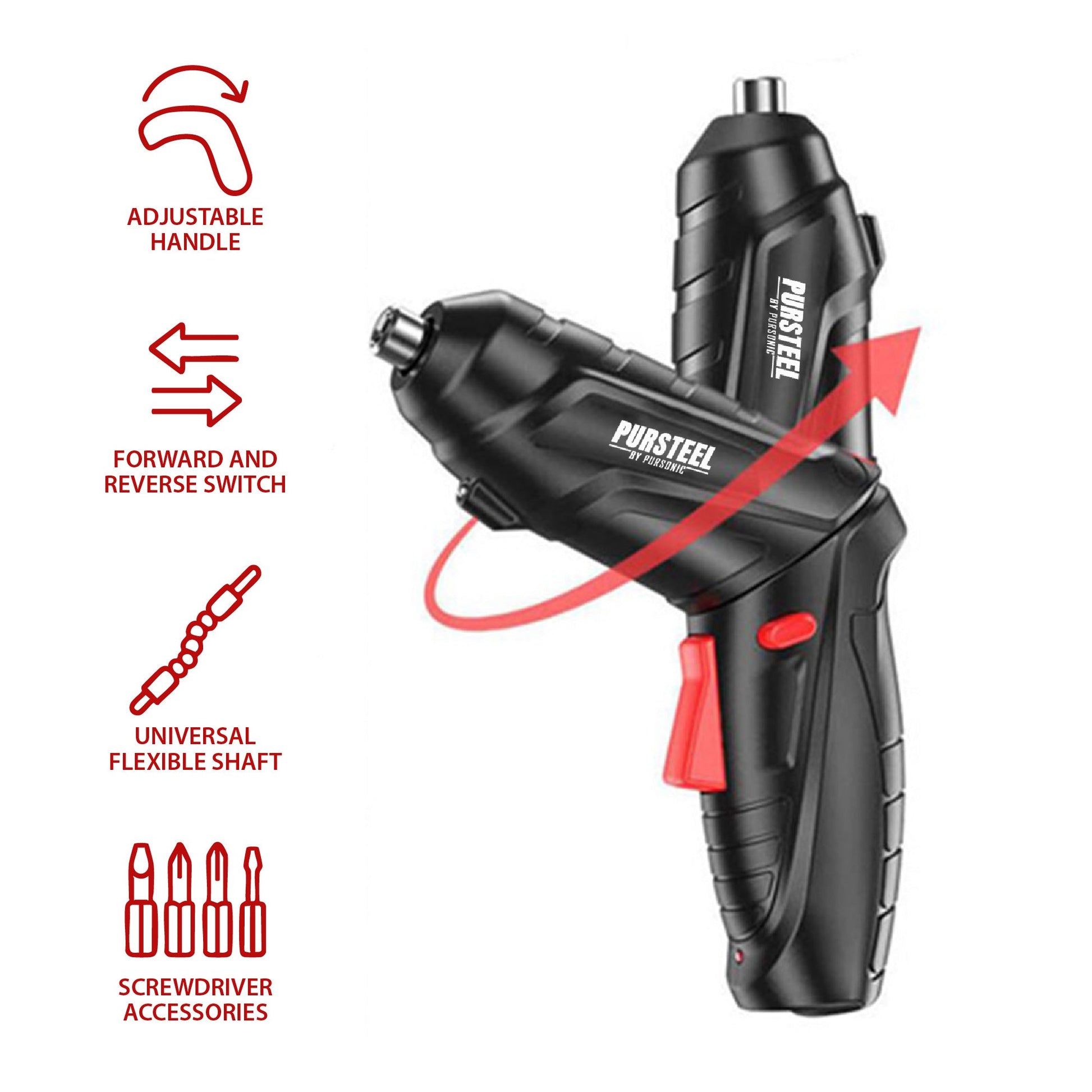 Power & Repair Kit: Rechargeable Electric Screwdriver & 9-Piece Handy Tool Set-3