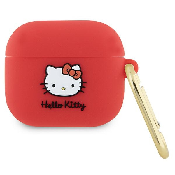 Hello Kitty 3D Kitty Head Airpods 3 Szilikon tok - Piros (HKA33DKHSF)-0