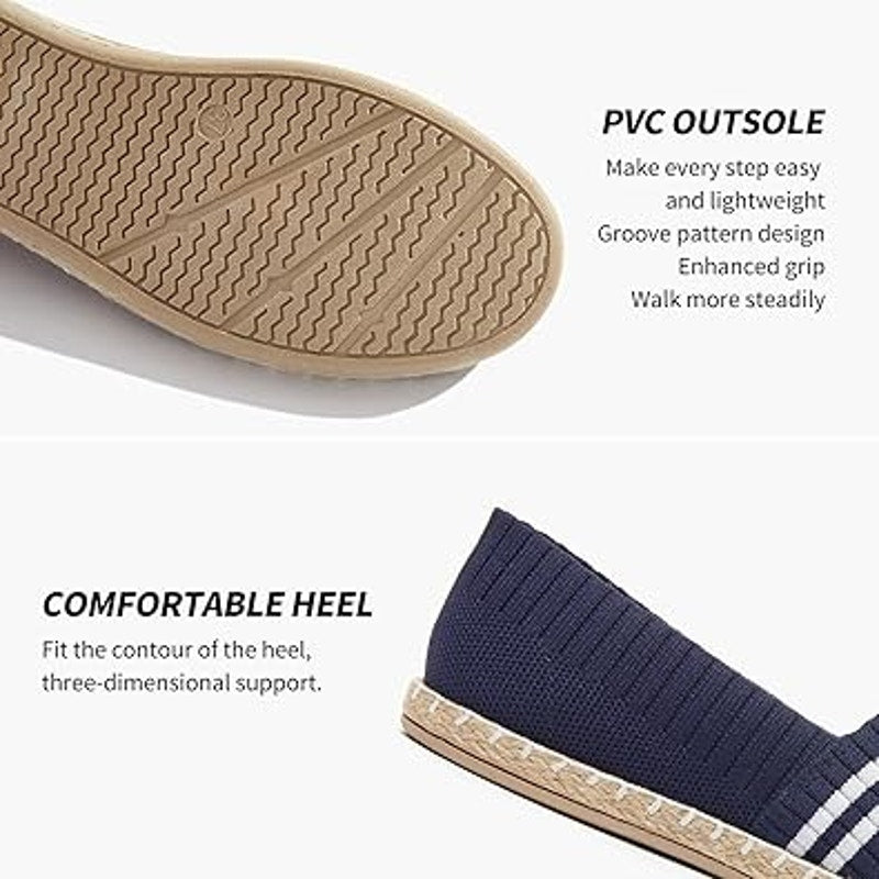Babudog Womens Size 10.5 Navy Blue Espadrille SlideOn Breathable Mesh Flat Shoes