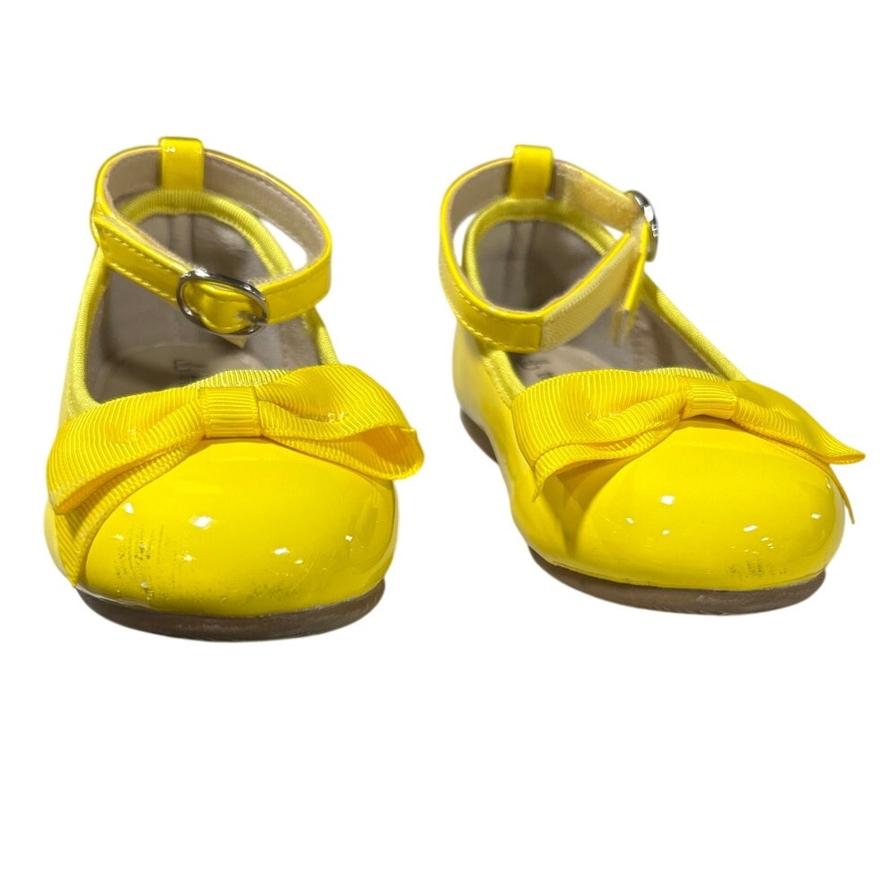 Thee Bron Toddler Girls Size 8.5 Yellow Mary Jane Flats Hook Loop Closure Shoes