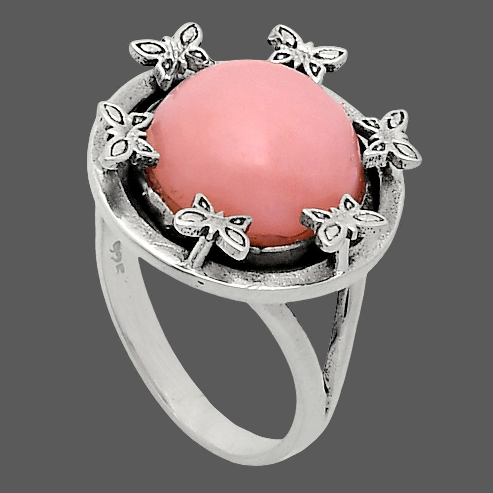 Premium Quality Natural Pink Opal Ring size-7.5 R-1716 48-ER13993-2