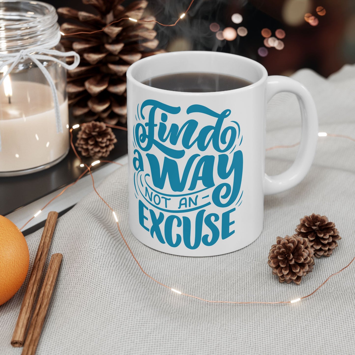 Inspirational Ceramic Mug - Find a Way Not an Excuse, Motivational Coffee Cup, Gift for Students, Home Office Decor, Birthday Gift, [...]
