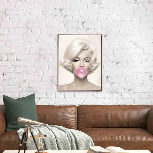 Marilyn in Pink Canvas Print Art 42"x 63" Rose Gold Floating Frame