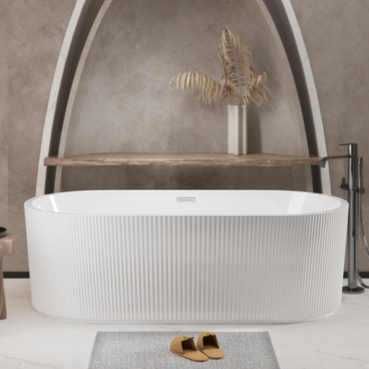 59" Linear Acrylic Freestanding Bathtub