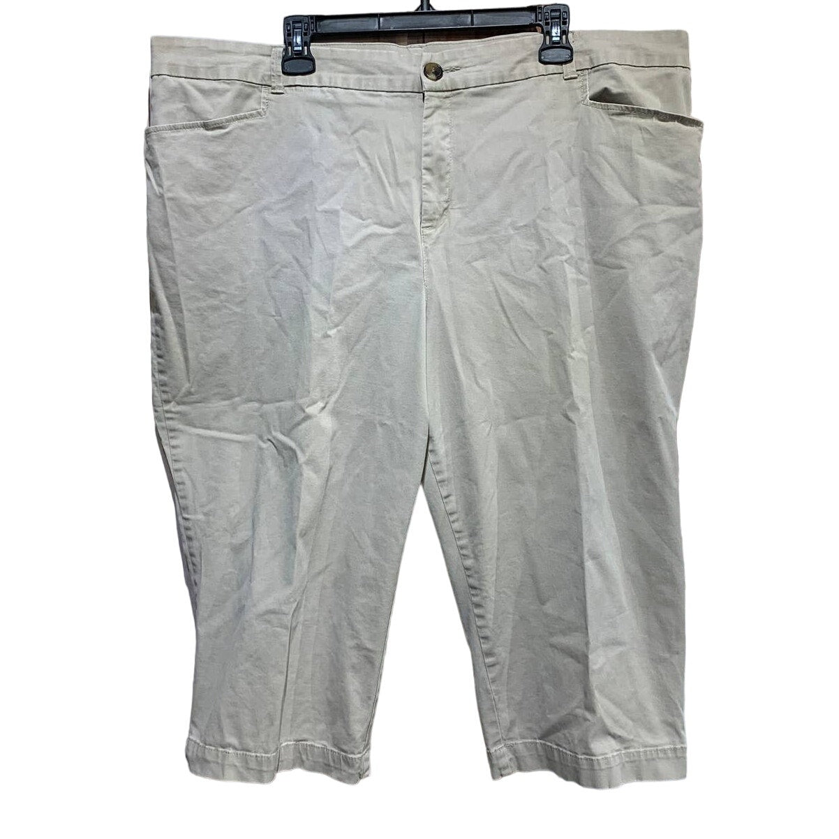 Croft & Barrow 22W Classic Fit Stretch Casual Khaki Capris Pants w Pockets