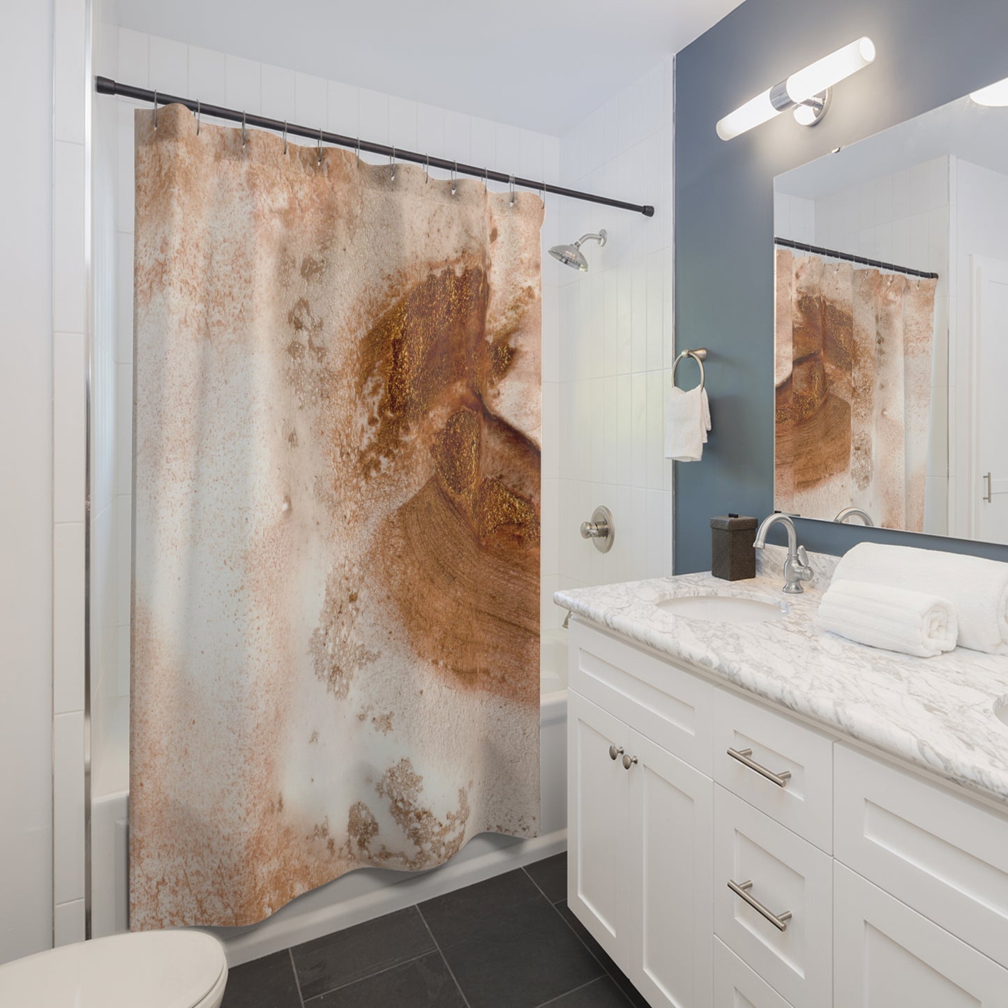Artistic Shower Curtain, Minimalist Bathroom Decor, Abstract Design, Modern Home Accessories, Unique Bathroom Gift, Earthy Tones