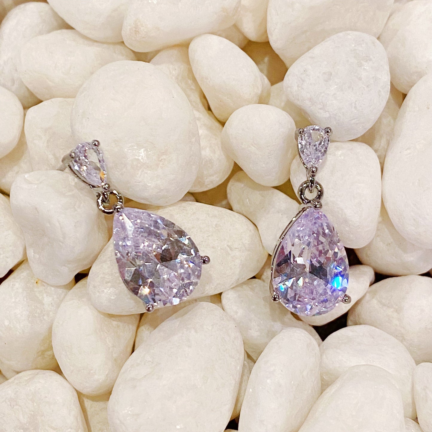Crystal Clear Teardrop Earrings-0