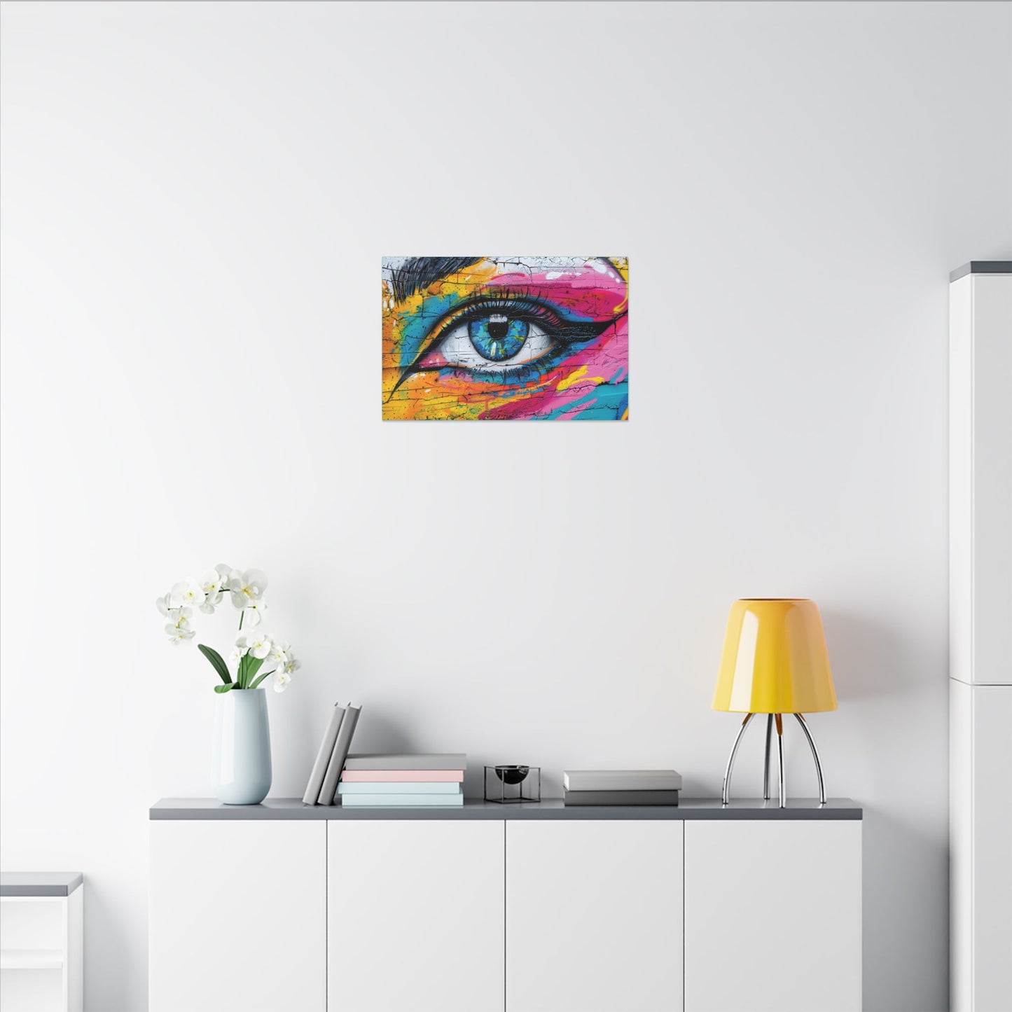Colorful Eye Street Art Matte Canvas Print
