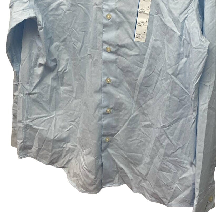 New NWT Mens Large 16-16.5 Collar Long Sleeve Button Up Standard Fit Dress Shirt