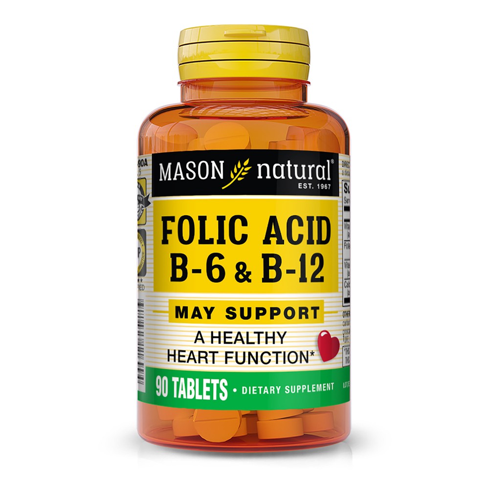 Mason Natural Folic Acid  B6 & B12 - 90Tablets