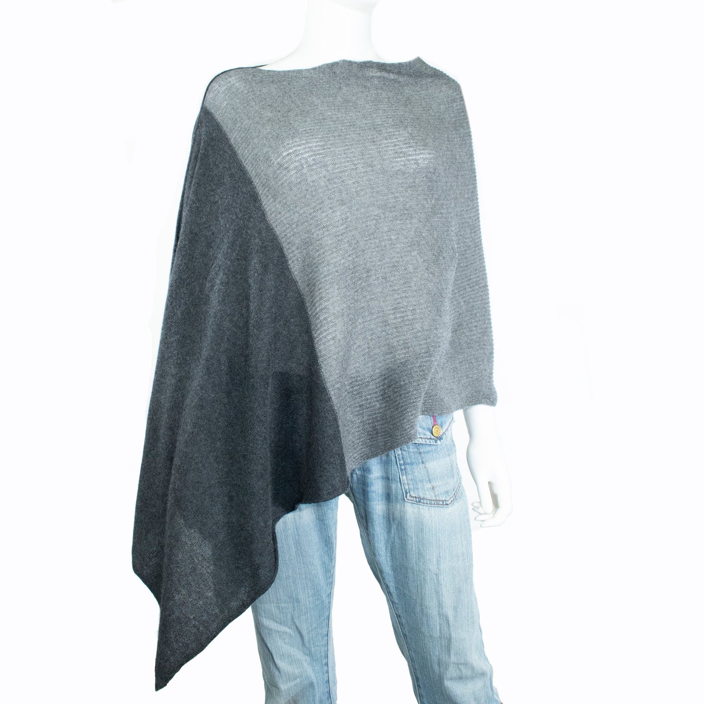 CASHMERE TWO TONE PONCHO-0