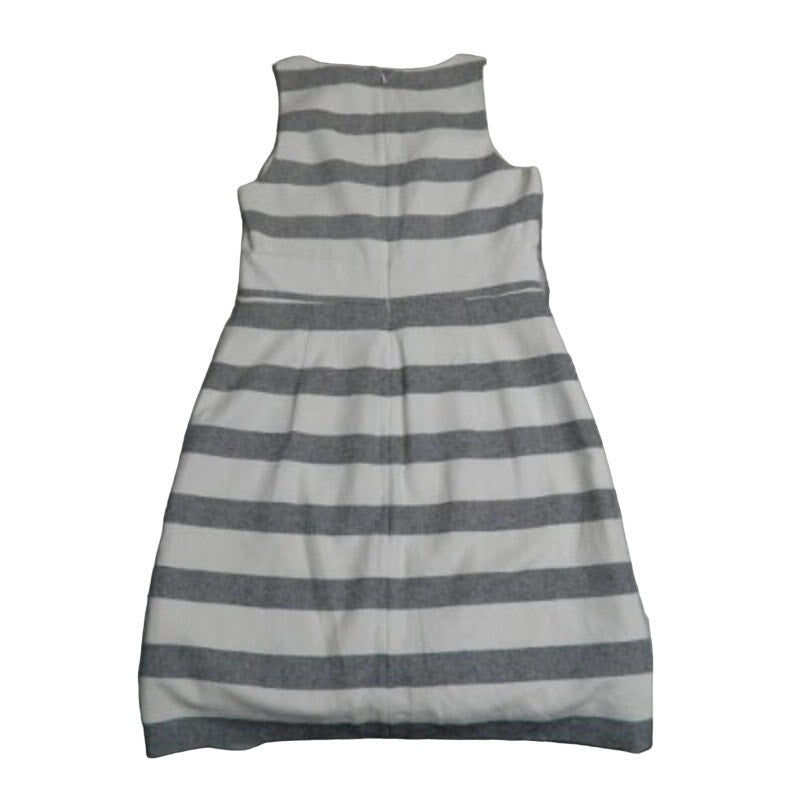 J Crew Womens Size 8 Linen Blend White Navy Striped Sleeveless Sheath Dress