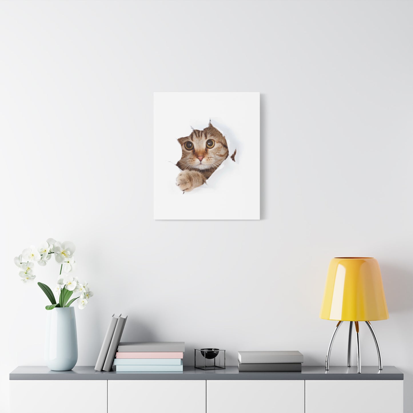 Whimsical Cat Canvas Art, Playful Decor for Cat Lovers, Home Wall Art, Pet-Themed Gift, Cute Cat Wall Art, Cat Lover's Decoration