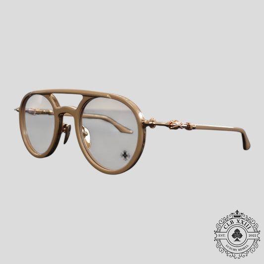 Chrome Hearts Loveboat Glasses in Beige