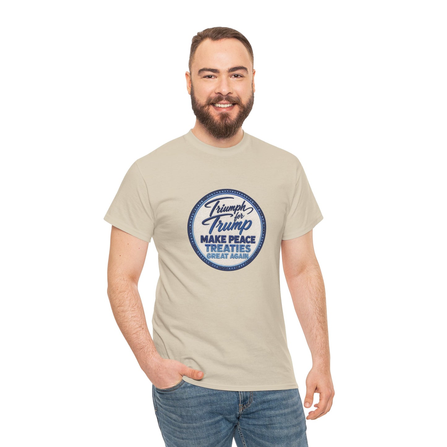 "Make Peace Treaties Great Again" Embroidery Badge Pattern T-Shirt - MADE TO ORDER ✨ CUSTOMIZABLE WITHIN REASON