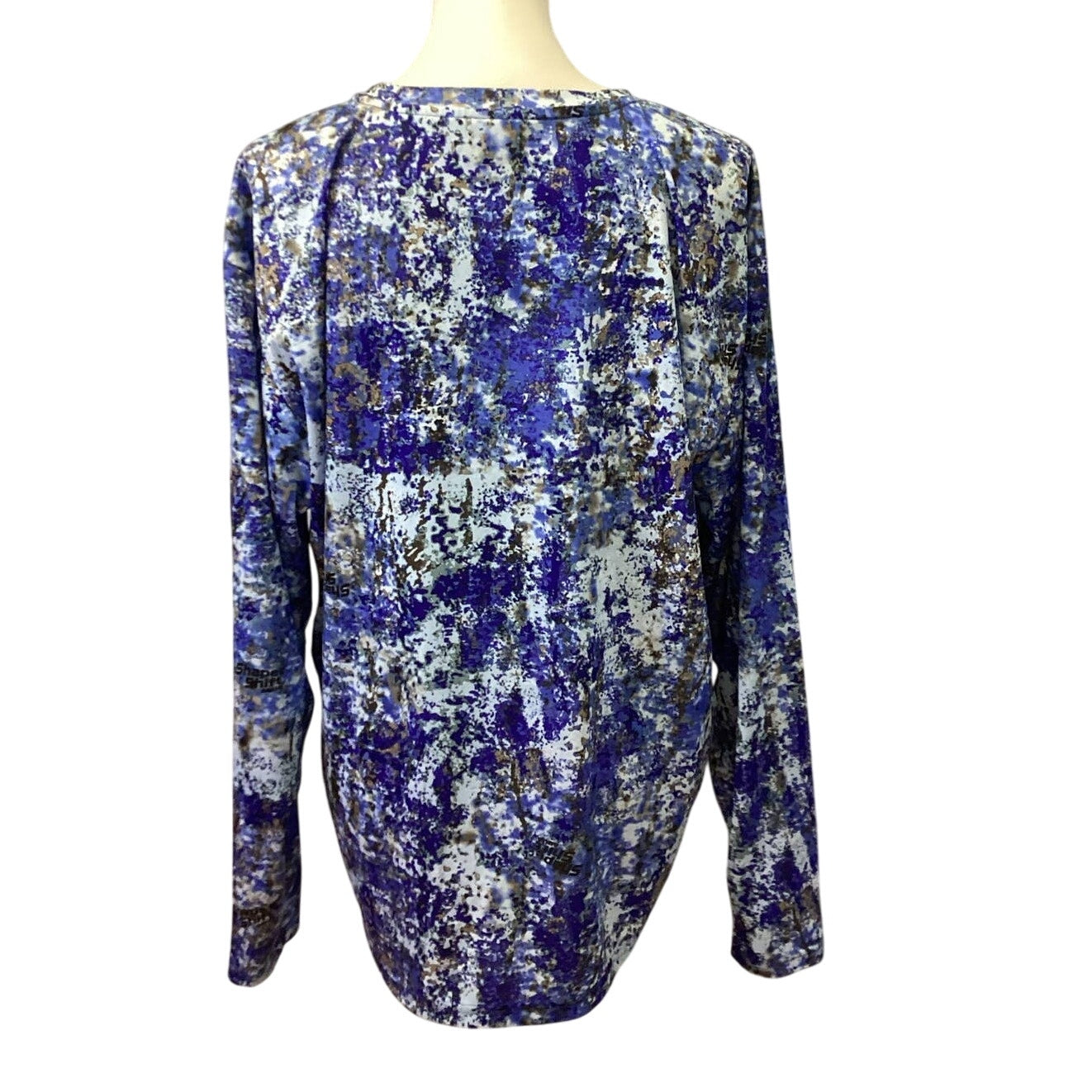 Gamehide Womans XL Shape Shift Aqua Polyester Long Sleeve Crew Neck Tee Shirt
