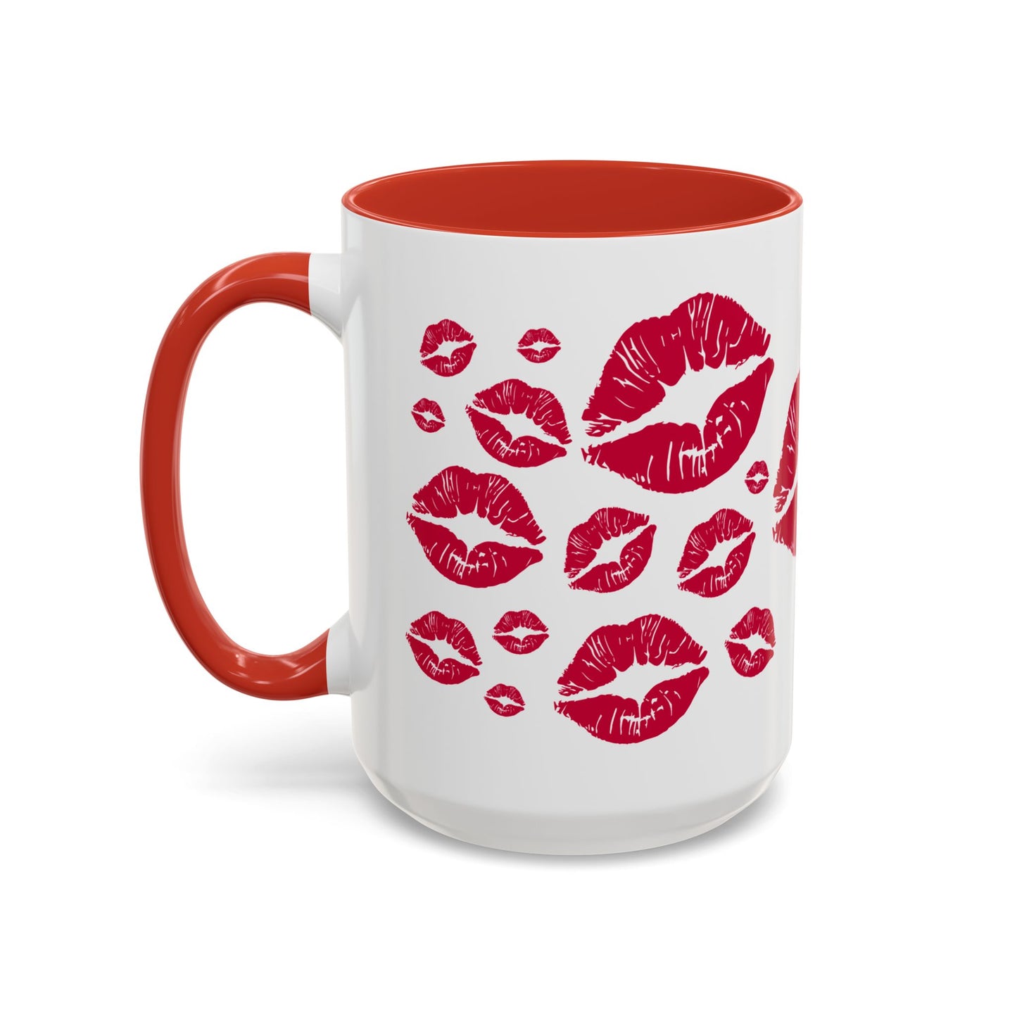 Kiss Mark Accent Coffee Mug - Romantic Gift, Valentine's Day Mug, Cute Coffee Cup, Fun Kitchen Decor, Stylish Drinkware