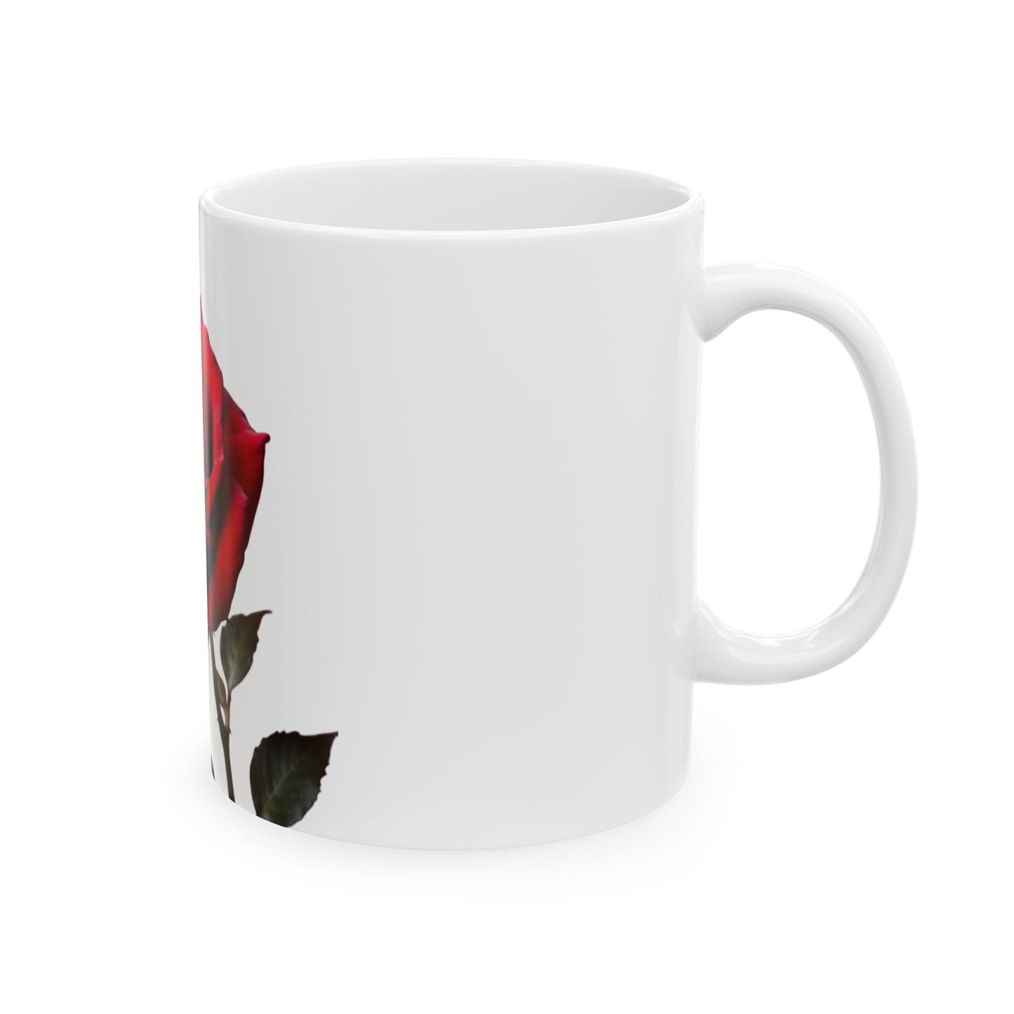 Elegant Red Rose Ceramic Mug - Perfect Gift for Floral Lovers, Coffee or Tea Drinkers, Home Decor, Valentine’s Day, Mother’s Day