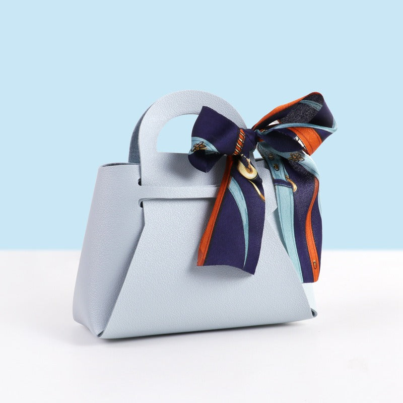 Light Luxury Style PU Leather Handheld Candy Gift Box Wedding Gift with Handheld Gift Wedding Candy Bag